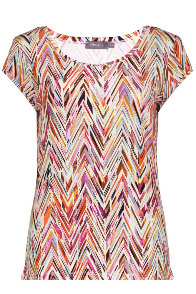 KATE T SHIRT MET RONDE HALS EN PRINT 52446 60 000450 RED/PURPLE